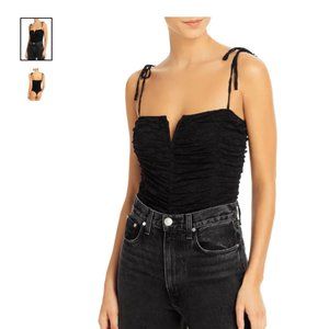 Aqua Women's Lace Tie Shoulder Bodysuit - Large